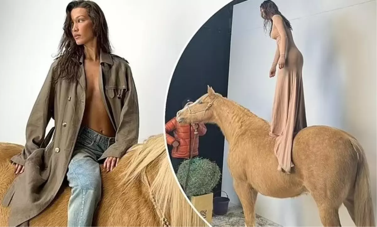 Ünlü model Bella Hadid'in at üzerindeki pozlarına tepki