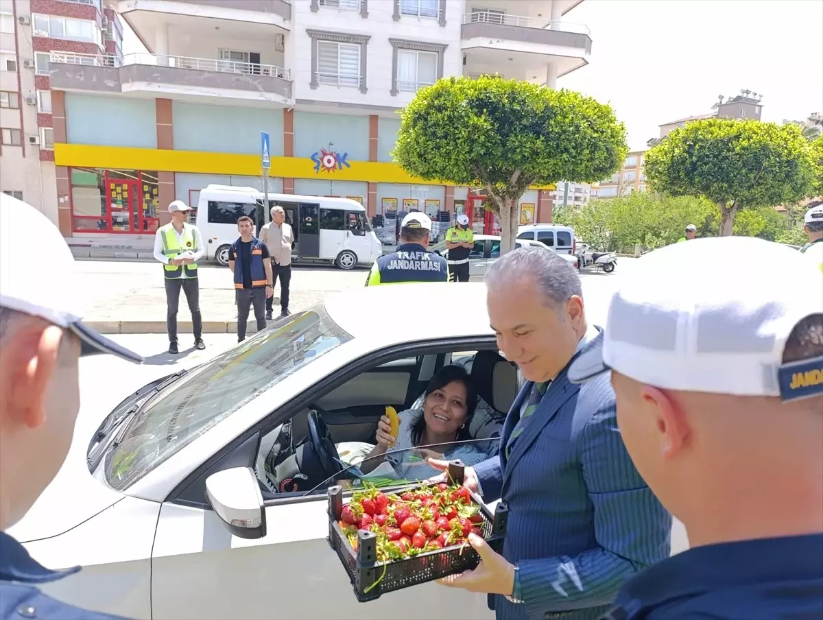 Anamur'da Sürücülere Meyve İkramı