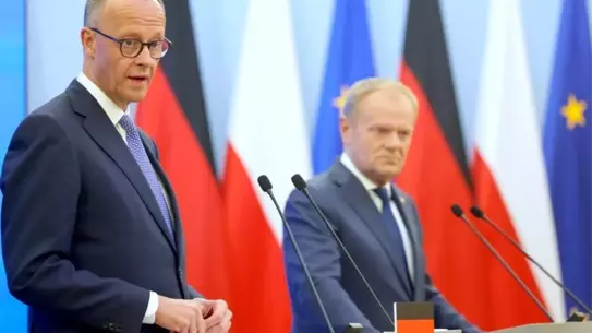 Merz, Polonya'da Tusk ile Görüştü