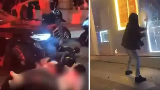 Şampiyonlar Ligi maçına gölge düşüren anlar! Arabaları yaktılar, sokakları yıktılar