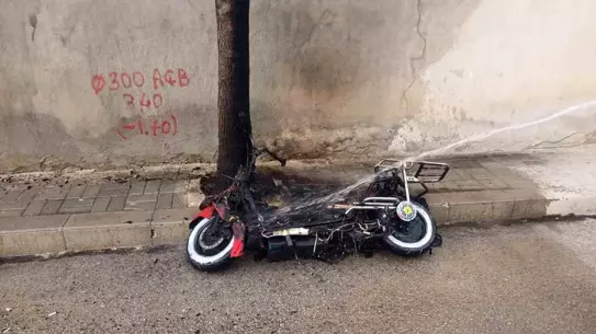 Karaman'da Elektrikli Bisiklet Yangını