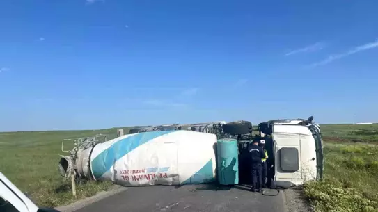 Tekirdağ'da Beton Mikseri Devrildi: 1 Yaralı