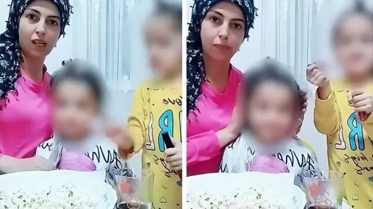 Çocuklarıyla makyaj videosu çekin kadına tepki yağdı