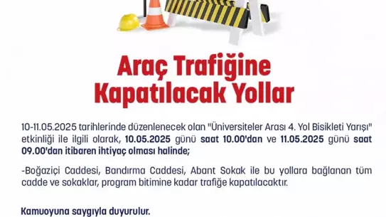 Bisiklet Yarışı Nedeniyle Yollar Kapatılacak