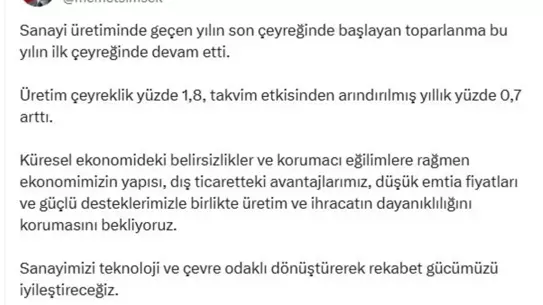 Sanayi Üretiminde Toparlanma Devam Ediyor