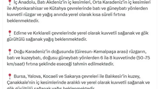 28 İlde Sarı Uyarı: Dikkatli Olun!