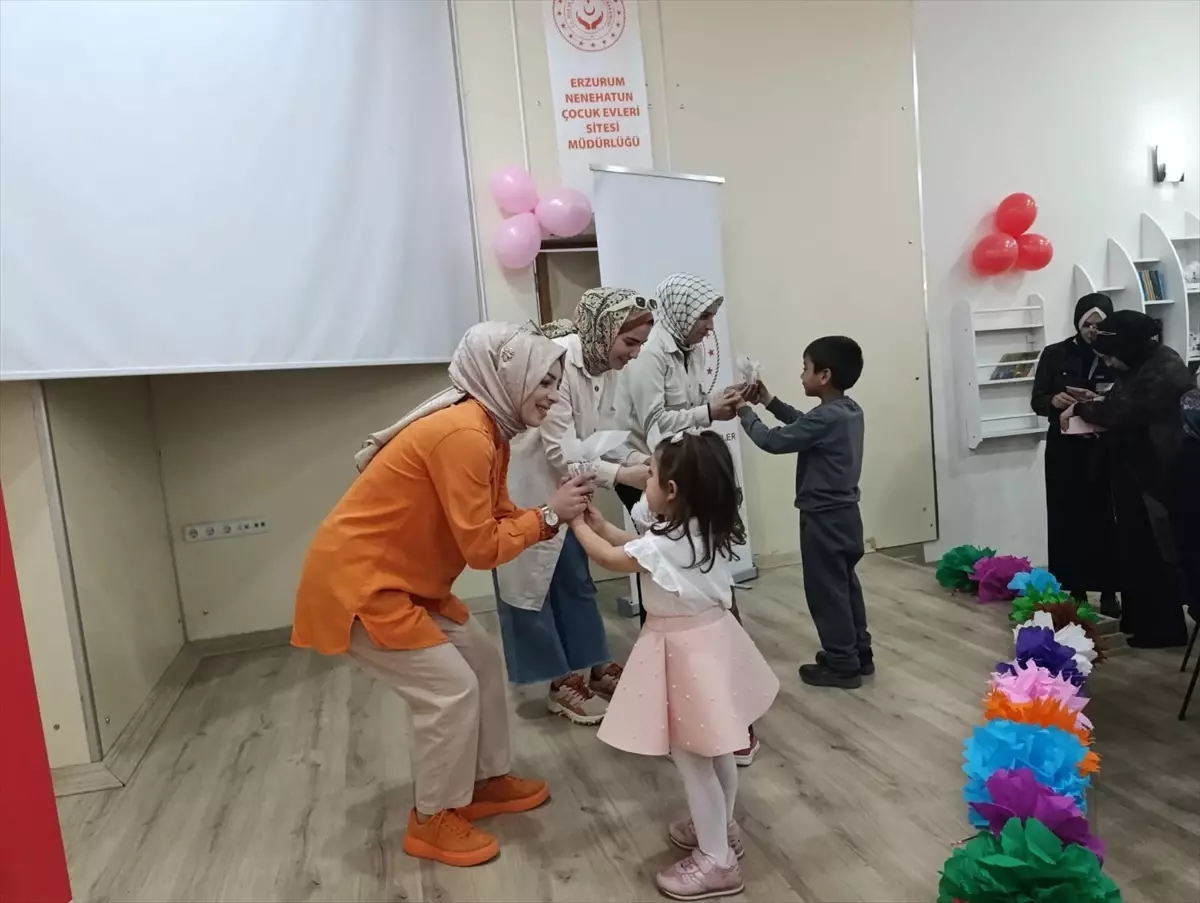 Erzurum'da koruma altındaki çocuklar, fedakar bakıcılarının Anneler Günü'nü kutladı