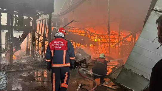 Karasu'da Fındık Fabrikasında Yangın
