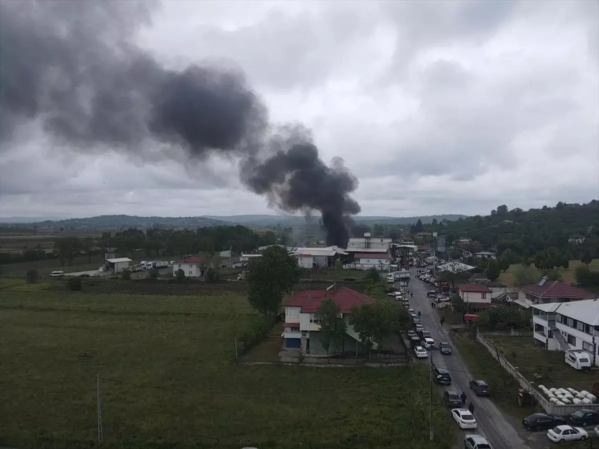 Karasu'daki Fındık Fabrikasında Yangın