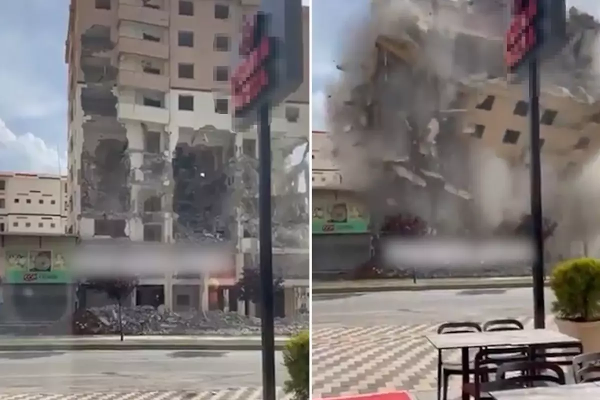 Hasarlı binanın kontrollü olduğu söylenen yıkımı tartışma yarattı