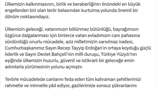 Adalet Bakanı Tunç: 'Ülkemiz terörün karanlığını ardında bırakacak'