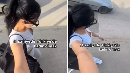 "Türkiye'de kadın olmak" notuyla video paylaştı! İşte 14 saniyede yaşananlar