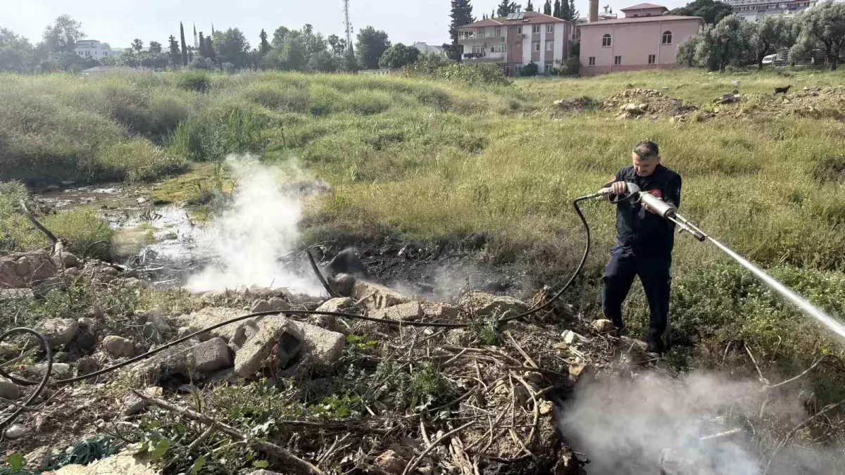 Gazipaşa'da Otluk Alanda Yangın Kontrol Altına Alındı