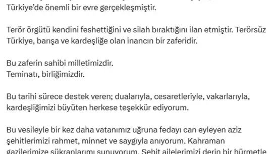 İçişleri Bakanı Yerlikaya: Artık silah değil, söz konuşacak