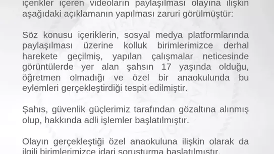 Anaokulunda Uygunsuz İçerik Skandalı