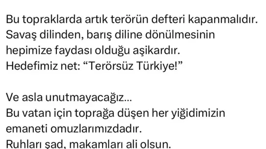 Hatipoğlu: Terörün Defteri Kapanmalıdır