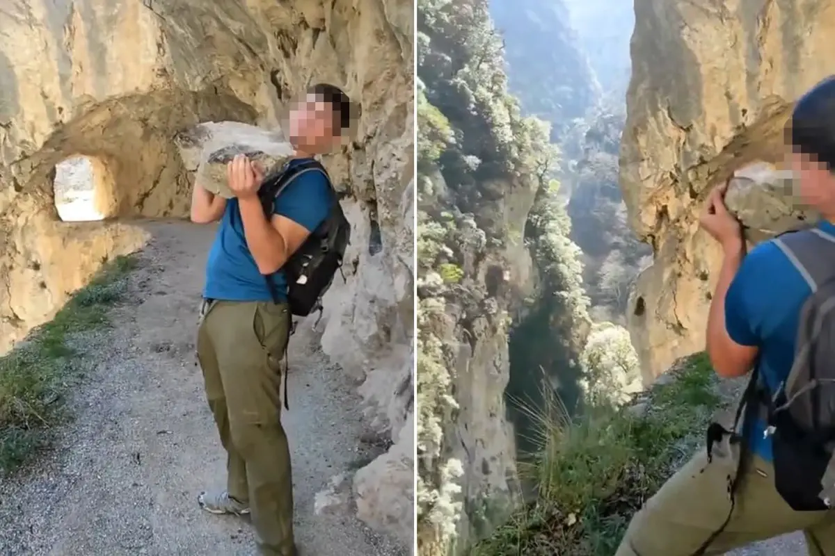 Kaya parçasını vadiye fırlatan turiste rekor ceza