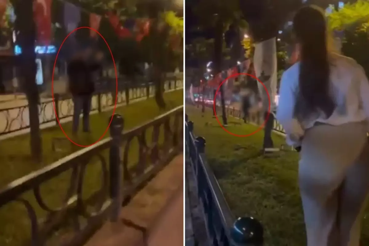 Türk bayrağını yakmaya çalışan şahıs, tepki gelince arkasına bakmadan kaçtı