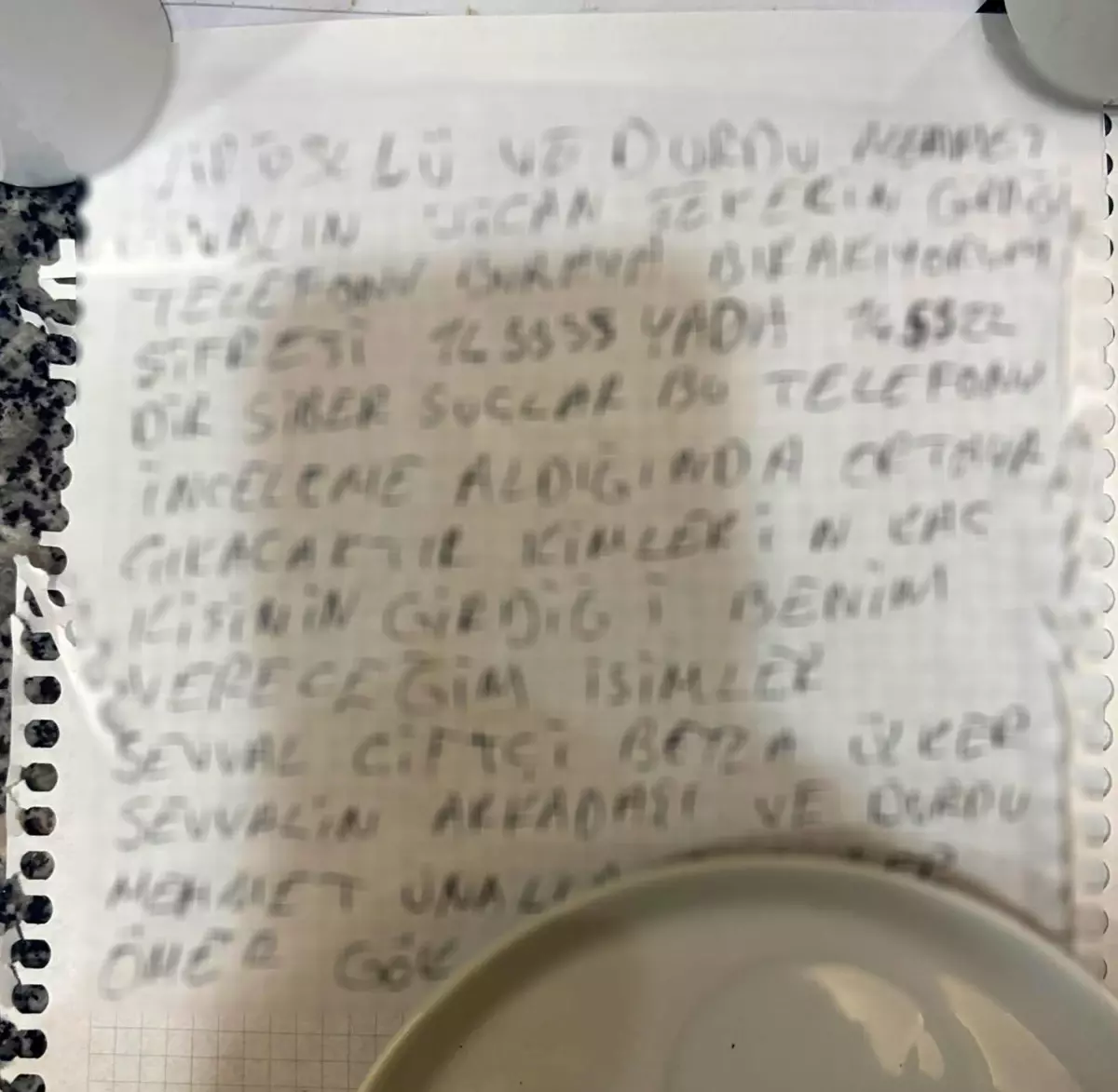 Adana'da Katil Zanlısının Mektubu Ortaya Çıktı