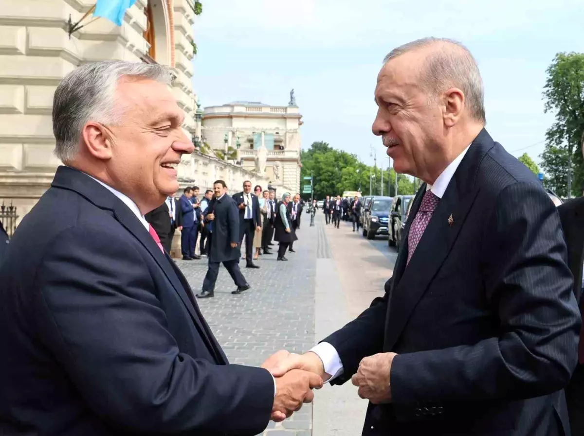Cumhurbaşkanı Erdoğan, TDT Zirvesi'nde Macaristan Başbakan Orban tarafından karşılandı