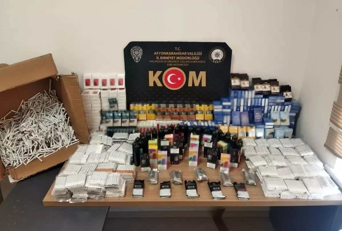 Afyonkarahisar'da Kaçak Makaron Baskını