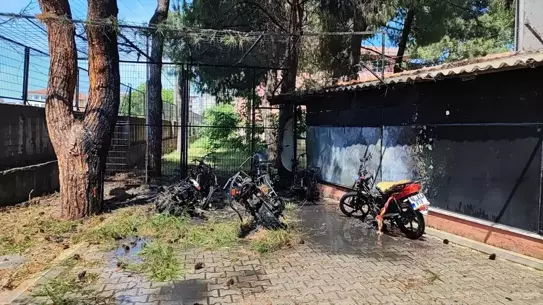 Mustafakemalpaşa'da Motosiklet Yangını