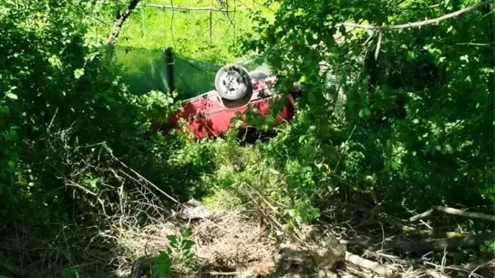 Sapanca'da Otomobil Şarampole Uçtu
