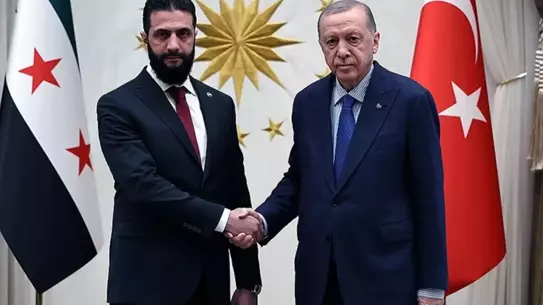 Cumhurbaşkanı Erdoğan ile Şara Dolmabahçe'de görüştü