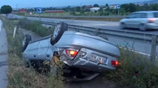 Samsun'da Takla atan Otomobil Kazası