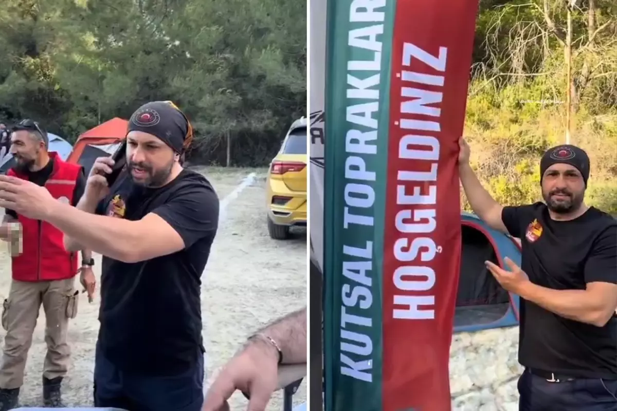 Off-road ekibine yanlışlıkla hacıların flaması gönderildi