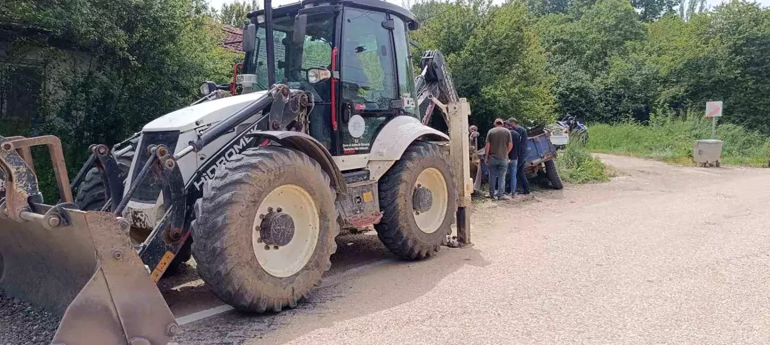 Bilecik'te Traktör Su Kanalına Uçtu, Sürücü Kaza Yara Almadan Kurtuldu