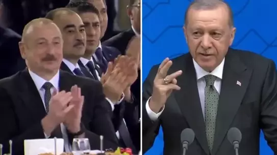Cumhurbaşkanı Erdoğan'dan Azerbaycan'da dikkat çeken mesaj: Üç millet tek devletiz