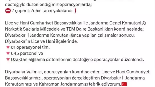 Diyarbakır'da Kenevir Operasyonu