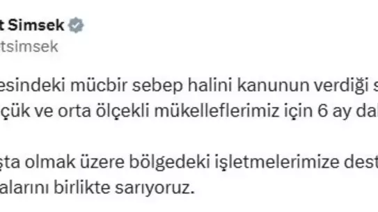 Deprem Bölgesine 6 Ay Mücbir Sebep Uzatıldı
