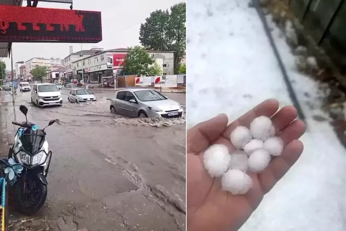 İstanbul'da Kısa Süreli Dolu Yağışı