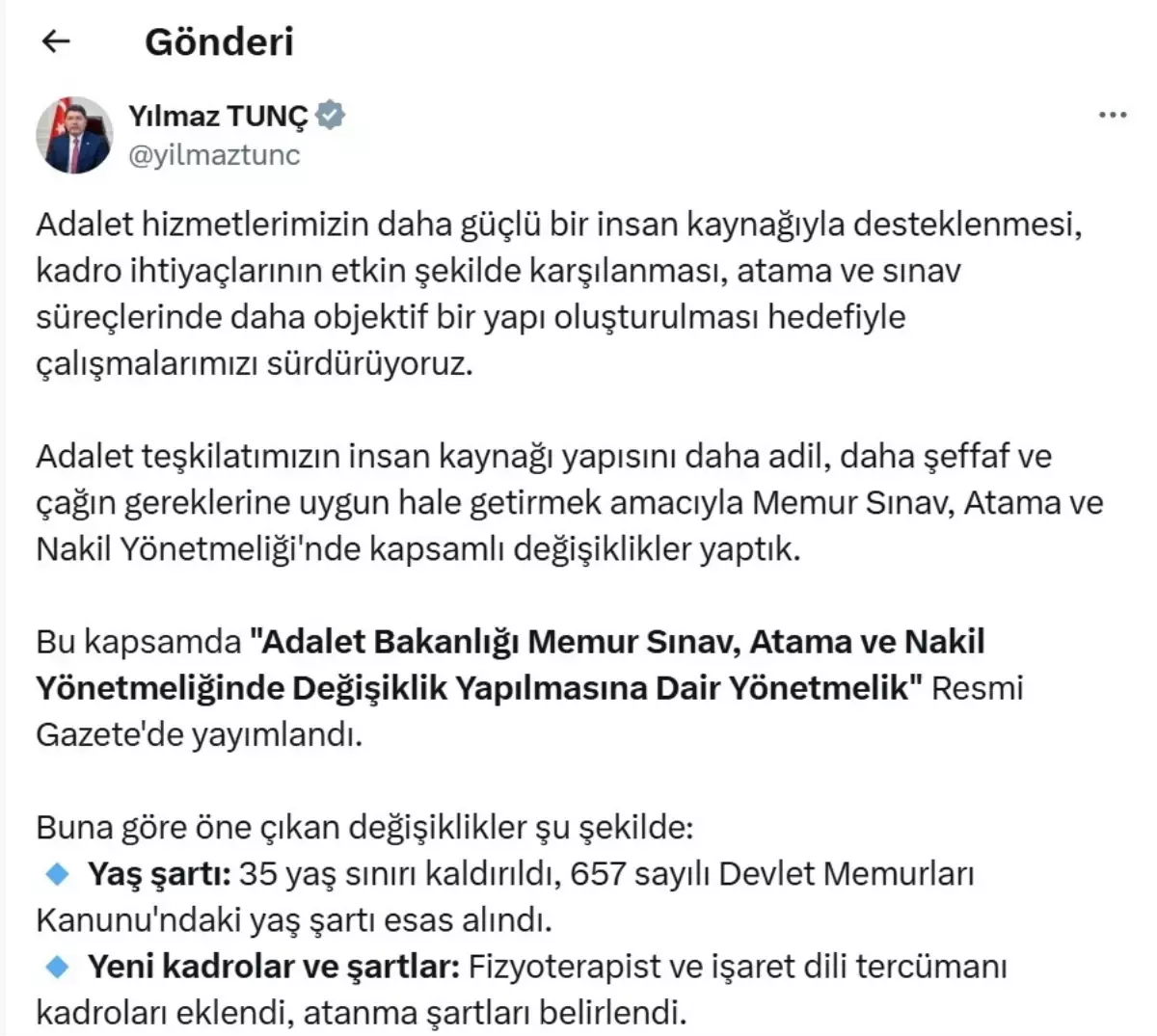 Adalet Bakanlığı'ndan Yönetmelik Değişiklikleri