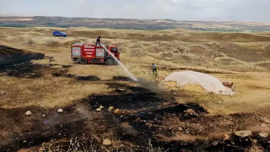Siirt'te Buğday Tarlasında Yangın