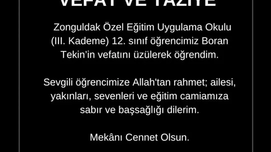 Zonguldak'ta Genç Öğrenci Hayatını Kaybetti