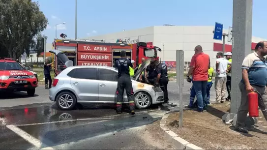 Aydın'da Test Sürüşü Sırasında Araç Yangını