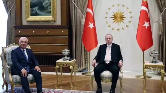 Cumhurbaşkanı Erdoğan, DSP Genel Başkanı Aksakal'ı kabul etti