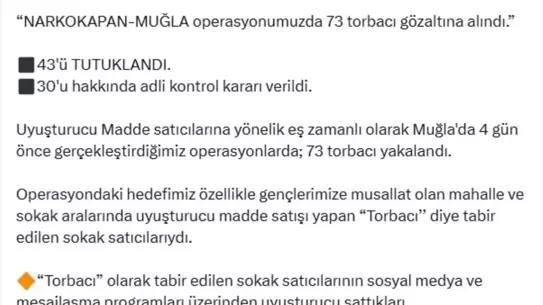 Muğla'da Narkokapan Operasyonu: 73 Gözaltı, 43 Tutuklama