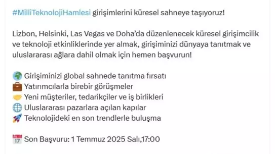 Girişimciler İçin Küresel Etkinlik Çağrısı