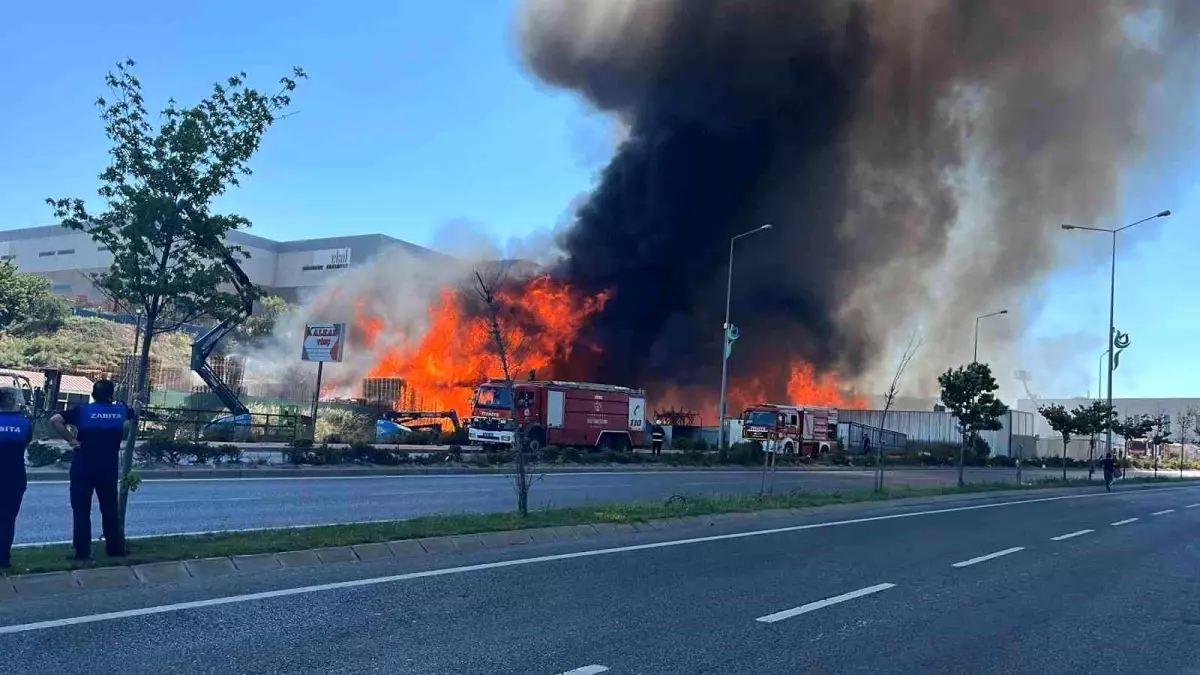Çayırova'da Palet Fabrikası Yangını