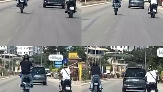 Mersin'de Motosikletli Sürücünün Tehlikeli Gösterisi